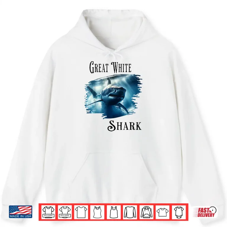Hoodie Great White Shark Swimming In The Ocean Professional Graphic Shirt