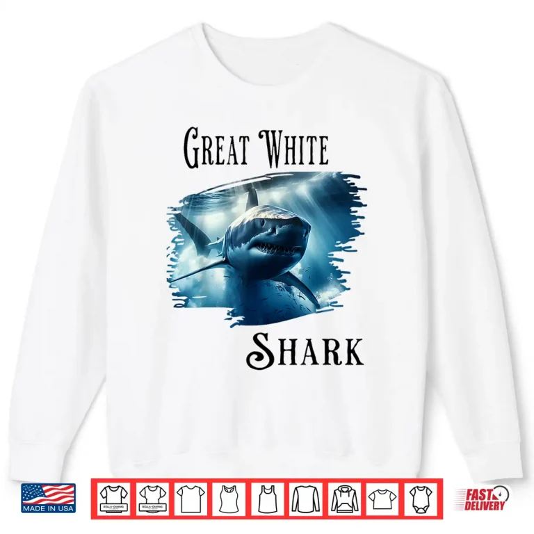 Sweatshirt Great White Shark Swimming In The Ocean Professional Graphic Shirt