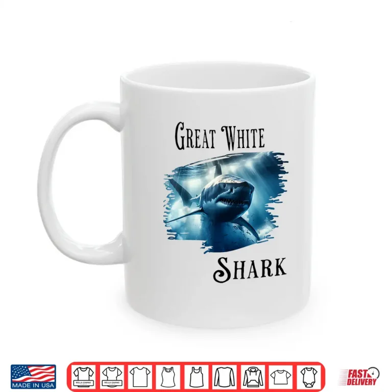 Mug Great White Shark Swimming In The Ocean Professional Graphic Shirt