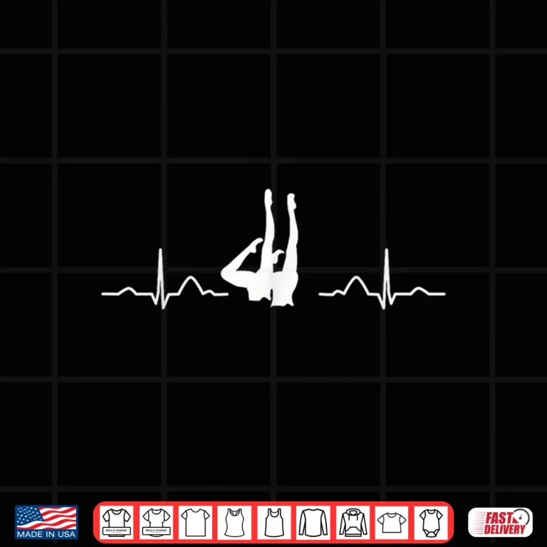 Design Heartbeat EKG Team Synchronized Swimming Artistic Swim Graphic Shirt