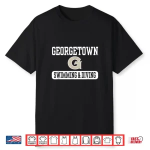 Navy Officially Licensed Georgetown Hoyas Swimming And Diving Shirt