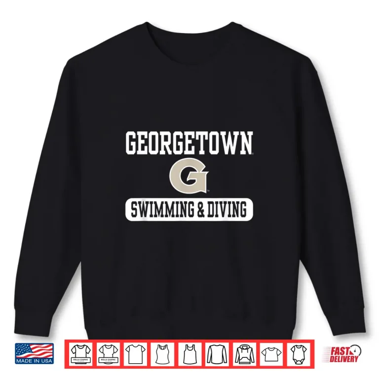 Sweatshirt Navy Officially Licensed Georgetown Hoyas Swimming and Diving Shirt