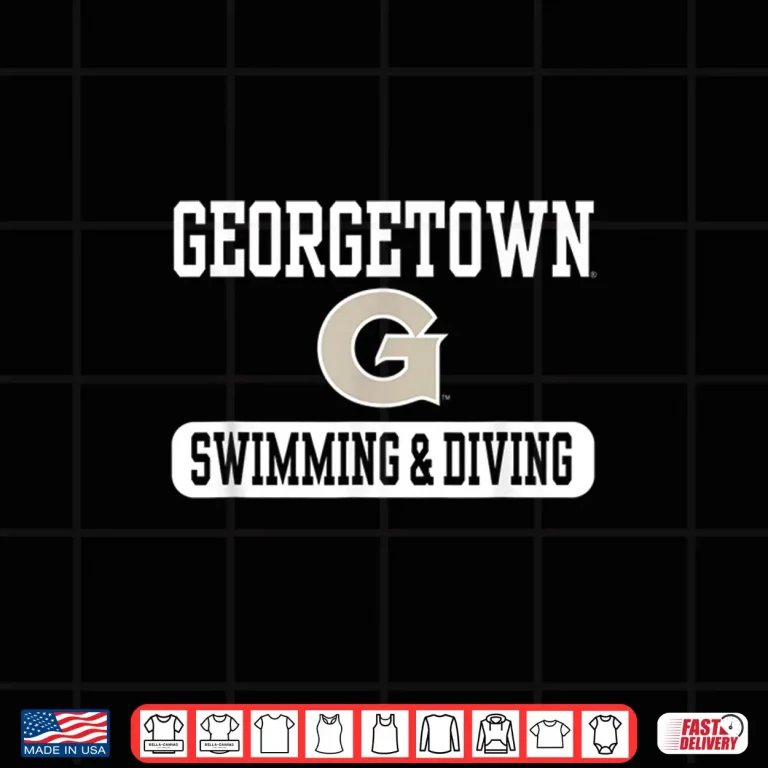 Design Navy Officially Licensed Georgetown Hoyas Swimming and Diving Shirt