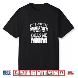 Parent Identity Vintage My Favorite Swimmer Calls Me Mom Shirt
