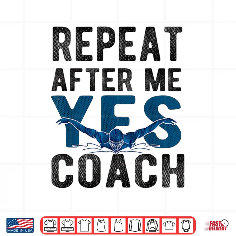 Design Repeat Yes Swim Coach Professional Swimming Instructor Graphic Shirt
