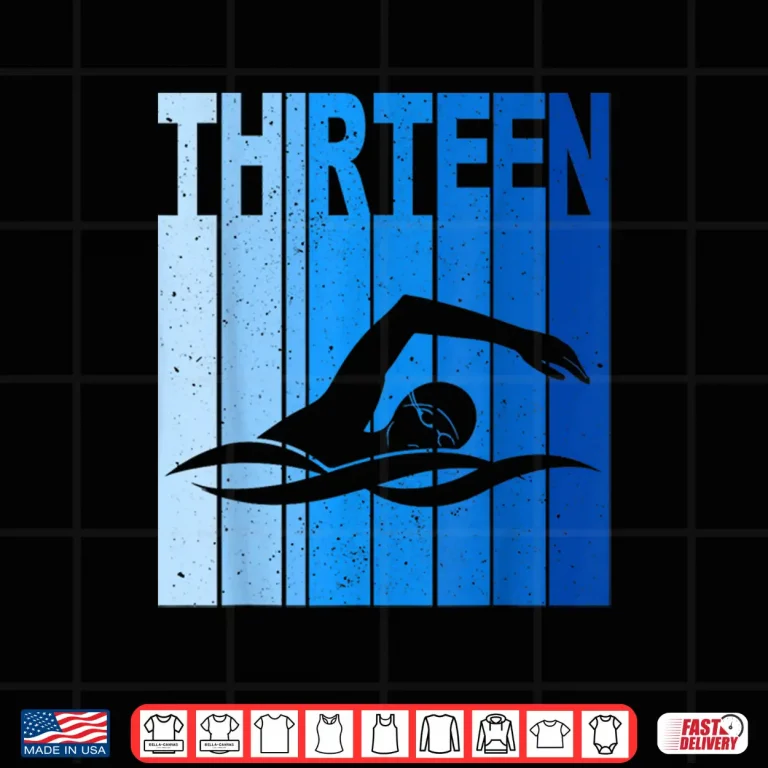 Design Thirteenth Birthday Swimming Thirteenth Year Old Professional Swimmer Shirt