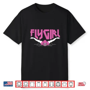 Vaporwave Eighties Style Swimmer Swim Fly Girl Butterfly Swimming Shirt