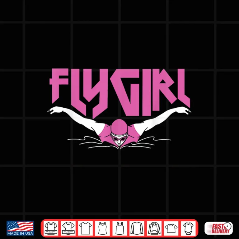 Design Vaporwave Eighties Style Swimmer Swim Fly Girl Butterfly Swimming Shirt