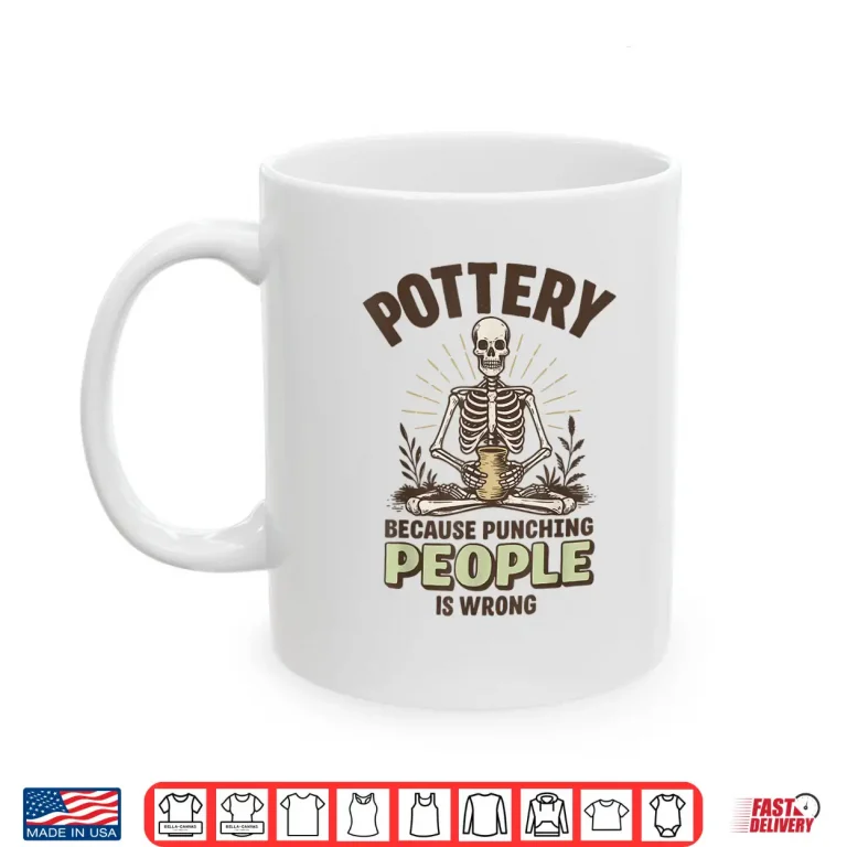 Mug Because Punching People Is Wrong Pottery Professional Humor Statement Shirt