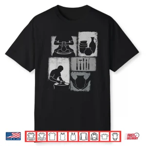 Ceramist Artist Pottery Vintage Collage Ceramica Lover Graphic Shirt