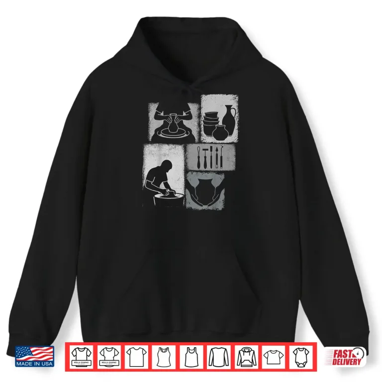 Hoodie Ceramist Artist Pottery Vintage Collage Ceramica Lover Graphic Shirt
