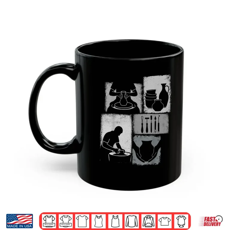 Mug Ceramist Artist Pottery Vintage Collage Ceramica Lover Graphic Shirt