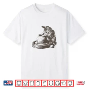 Cute Kitty Nineties Tattoo Pottery Cat Ceramics Lover Kiln Shirt