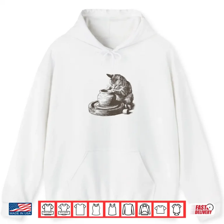 Hoodie Cute Kitty Nineties Tattoo Pottery Cat Ceramics Lover Kiln Shirt