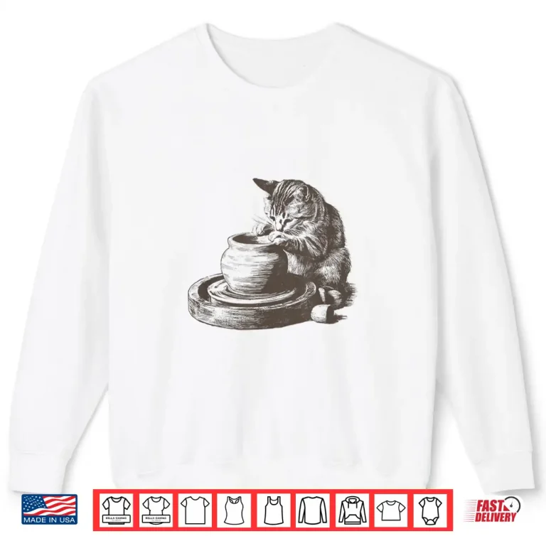 Sweatshirt Cute Kitty Nineties Tattoo Pottery Cat Ceramics Lover Kiln Shirt