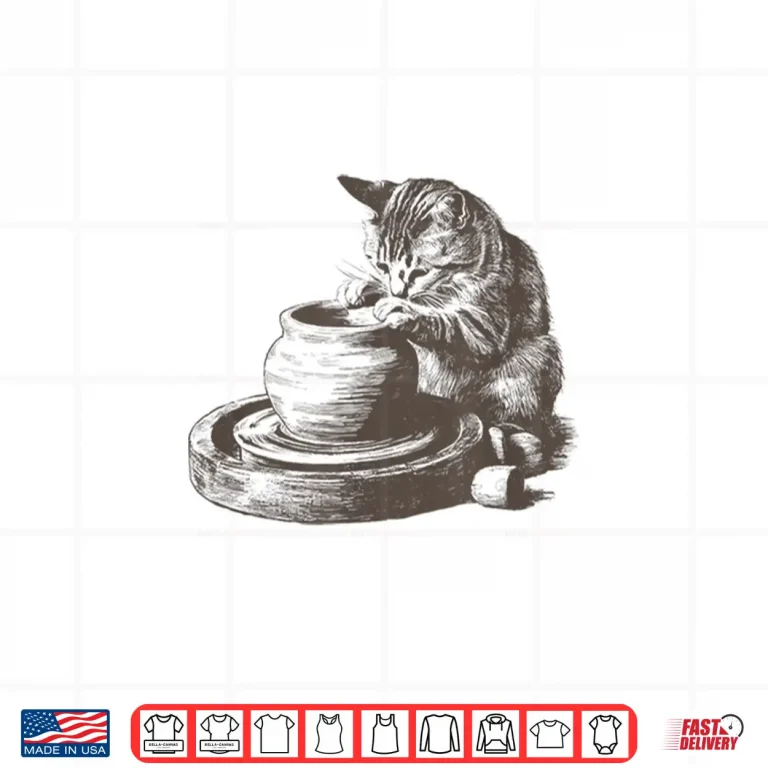 Design Cute Kitty Nineties Tattoo Pottery Cat Ceramics Lover Kiln Shirt