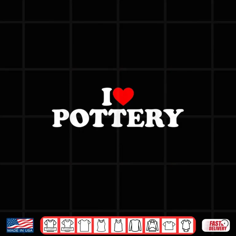 Design Professional Identity Pottery Lover Modern Graphic Heart Statement Shirt