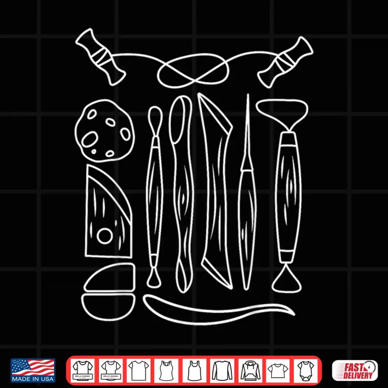 Design Lineart Tools Ceramist Potter Handmade Clay Artist Graphic Shirt