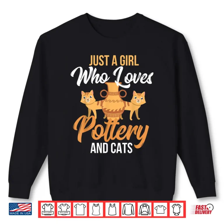 Sweatshirt Potter Ceramicist Pottery and Cats Professional Identity Graphic Shirt