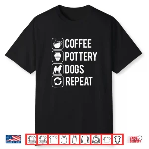 Coffee Dogs Clay Handmade Ceramics Artist Professional Identity Shirt