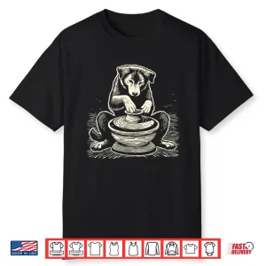 Dog At Wheel Retro Pottery Wheel Throwing Ceramic Artist Shirt