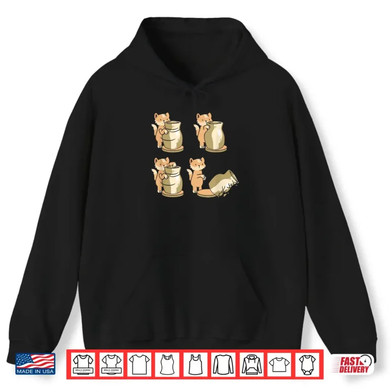 Hoodie Cat At Wheel Ceramics Sculpting Clay Pottery Funny Humor Shirt