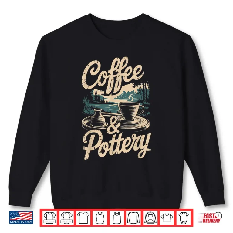 Sweatshirt Professional Minimalist Coffee and Pottery Modern Aesthetic Graphic Shirt