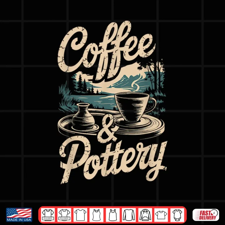Design Professional Minimalist Coffee and Pottery Modern Aesthetic Graphic Shirt