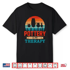 Retro Sunset Design Pottering Funny Pottery Maker Professional Shirt