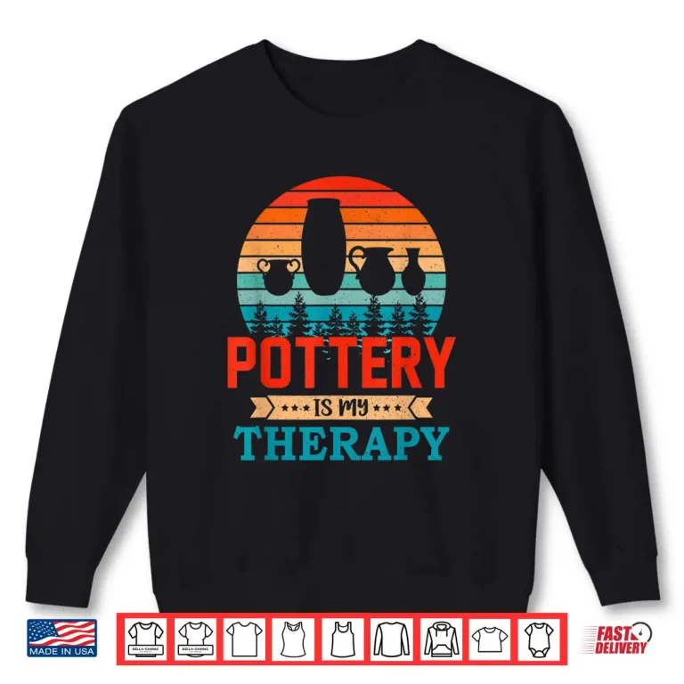 Sweatshirt Retro Sunset Design Pottering Funny Pottery Maker Professional Shirt