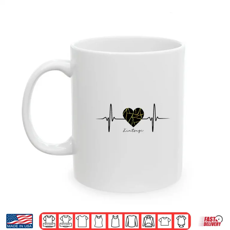 Mug Heartbeat Pulse Kintsugi Japanese Pottery Repair Art Lover Shirt