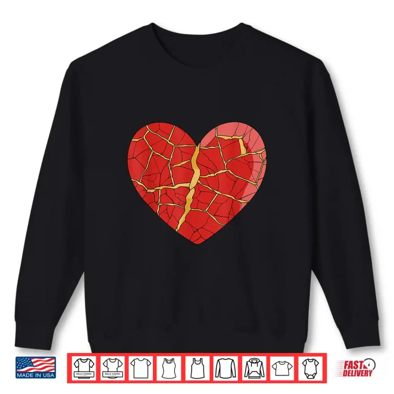 Sweatshirt Professional Minimalist Kintsugi Heart Kintsukuroi Modern Graphic Shirt