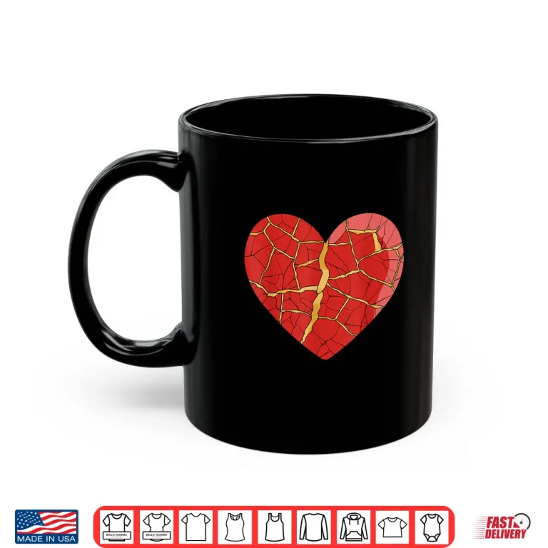 Mug Professional Minimalist Kintsugi Heart Kintsukuroi Modern Graphic Shirt