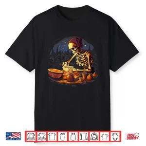 Spooky Skeleton Halloween Clay Pottery Maker Holiday Graphic Shirt