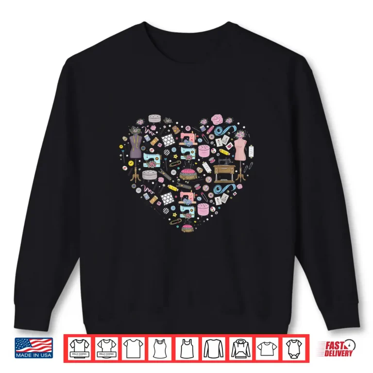 Sweatshirt Machine Heartbeat Pulse Sewing Quilting Professional Modern Shirt