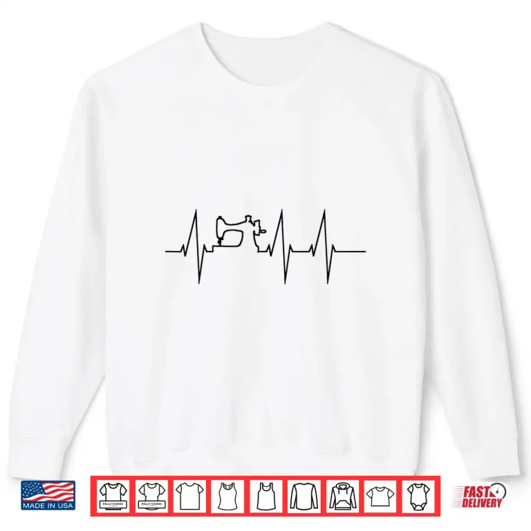 Sweatshirt Patchwork Heartbeat Funny Sewing Quilting Modern Graphic Apparel Shirt