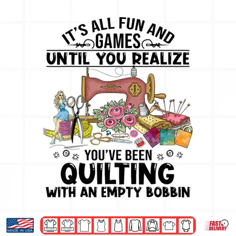 Design Until The Bobbin Runs Out Sewing Quilt Professional Humor Shirt