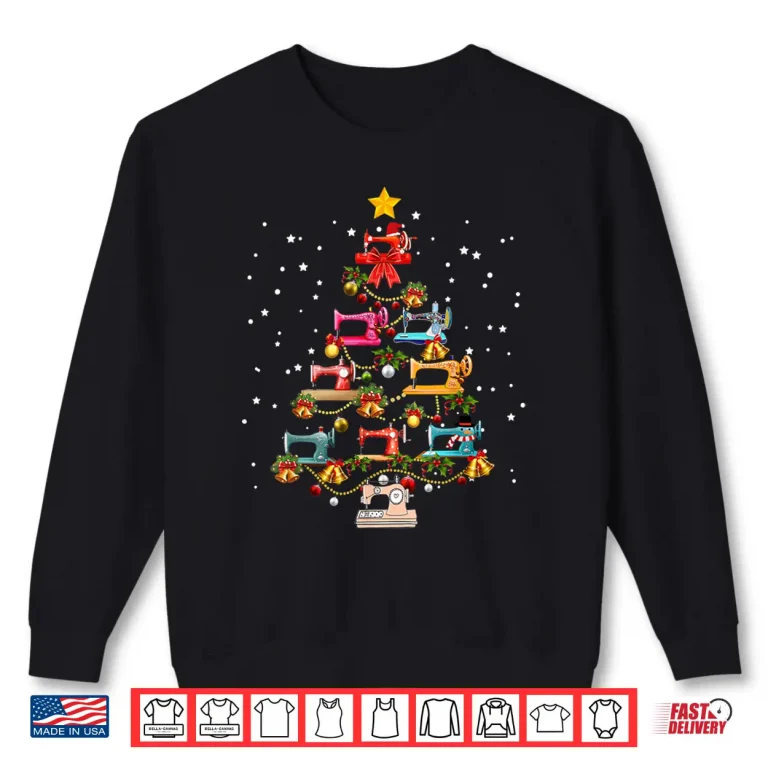 Sweatshirt Christmas Tree Ornament Sewing Machine Holiday Professional Graphic Shirt