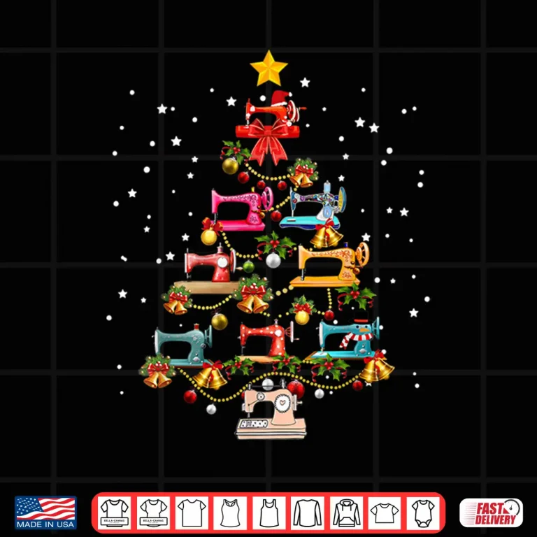 Design Christmas Tree Ornament Sewing Machine Holiday Professional Graphic Shirt