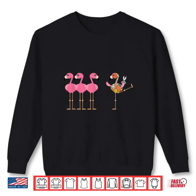 Sweatshirt Loves Sewing Machine Quilting Flamingo Professional Modern Graphic Shirt