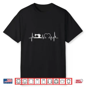 Heartbeat Pulse Quilter Sewing Quilting Lovers Modern Graphic Shirt