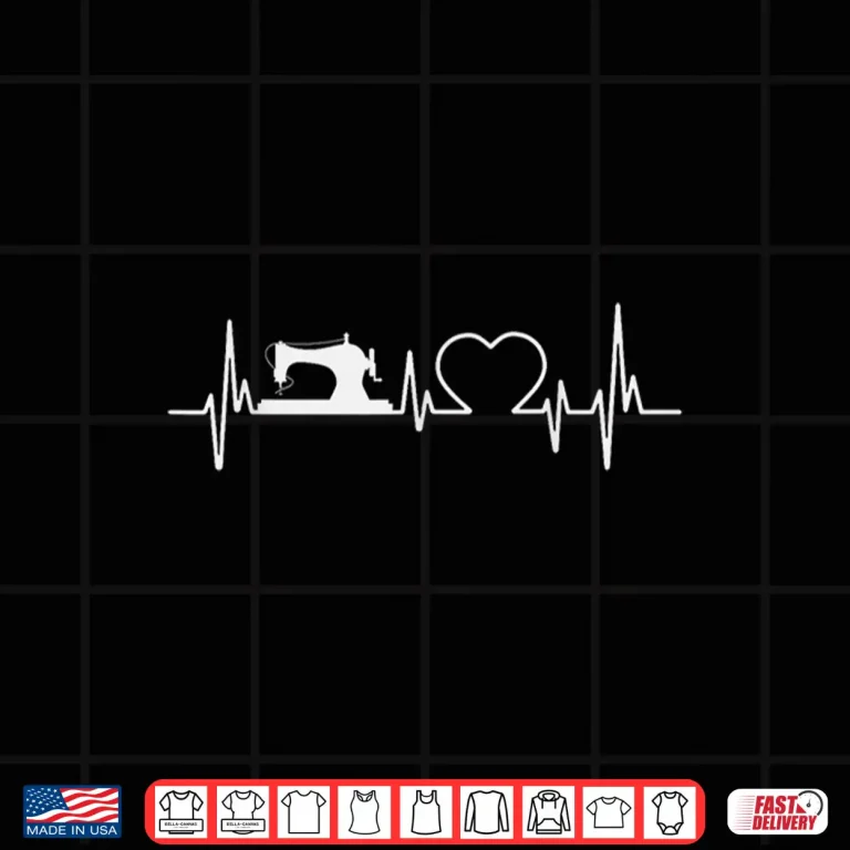 Design Heartbeat Pulse Quilter Sewing Quilting Lovers Modern Graphic Shirt