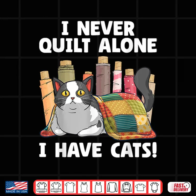 Design Professional Art Cat Quilt Sewing Quilter Modern Humor Funny Shirt