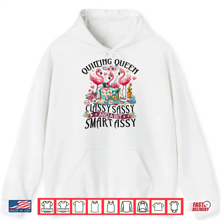 Hoodie Professional Queen Design Funny Quilting Flamingo Sewing Sewer Shirt