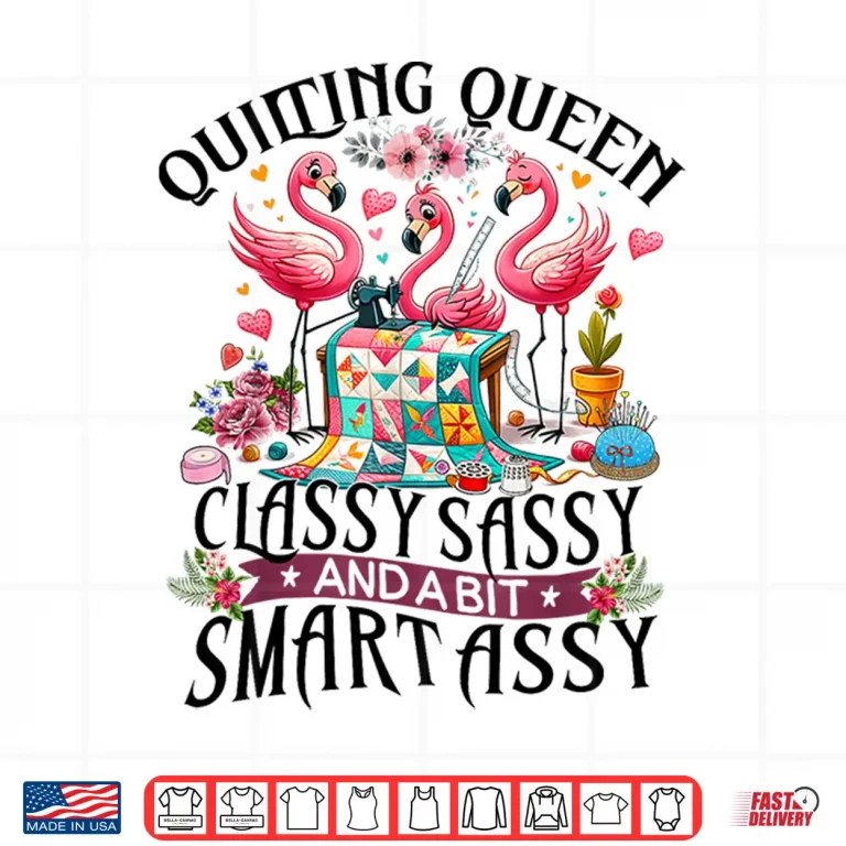 Design Professional Queen Design Funny Quilting Flamingo Sewing Sewer Shirt