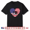 American Flag Heart Usa Patriotic Sewing Fourth Of July Graphic Shirt