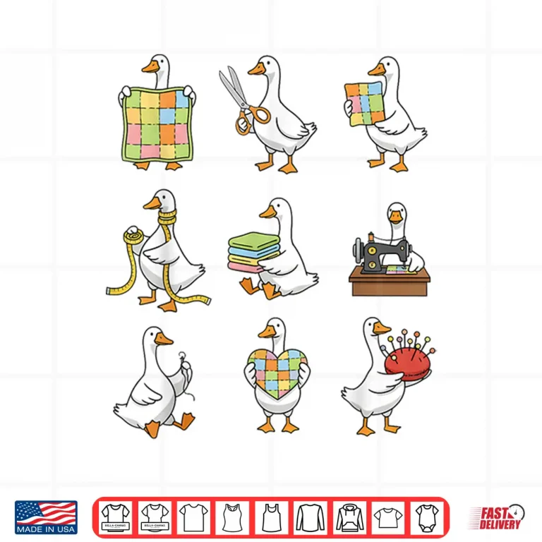 Design Patchwork Silly Goose Quilting Lover Quilter Sewing Machine Shirt