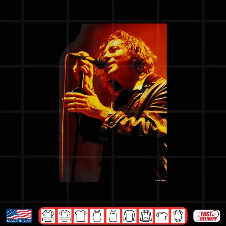 Design Andy Willsher Eddie Vedder Pearl Jam Singer Portrait Music Shirt