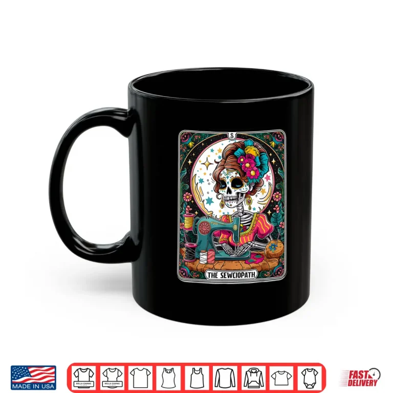 Mug Tarot Card Skeleton The Sew ciopath Professional Humor Funny Shirt