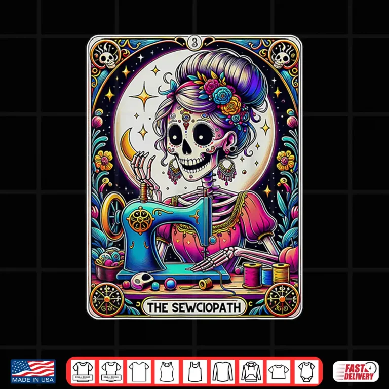 Design Tarot Card Identity Sewciopath Sewing Lover Quilter Modern Gift Shirt